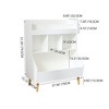 SKRAN Kids Book Display Shelf, Toy Storage Organizer with 3 Collapsible Fabric Drawers, Book Toy Organizer Cabinet For Nursery Playroom (White/Gray) - 4 of 4