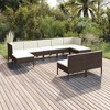 vidaXL Patio Lounge Set Outdoor Sectional Sofa Set Table Poly Rattan Brown - 2 of 4