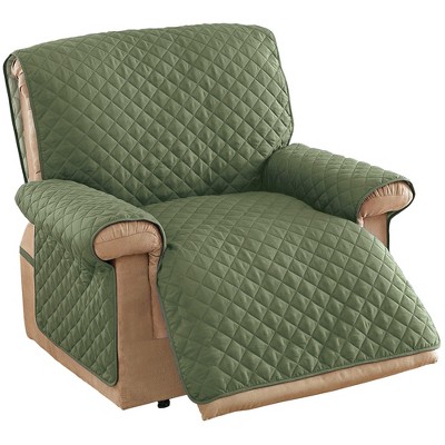 Collections Etc Ultra Reversible Furniture Cover Protector Jumbo Recliner Olive/Sage