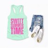 Simply Sage Market Sweet Summer Time Block Distressed Racerback Tank - 3 of 4