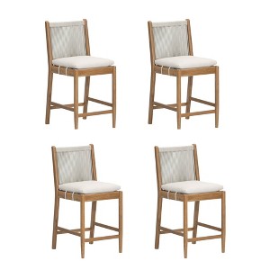 Nathan James Set of 4 Kayden Outdoor Bar Stool Light Gray - 1 of 4