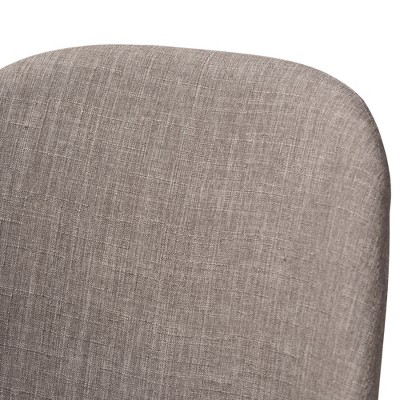Light Grey Upholstered Parsons Side Chair with Walnut Wood Legs