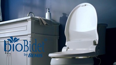 White Heated Round Electric Bidet Toilet Seat with Remote