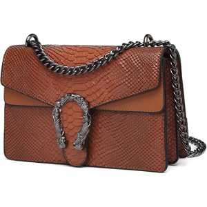 Crossbody Bags for Women - Snake Printed Clutch Purses Leather Chain Shoulder Bags Evening Handbags - 1 of 4