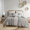 Okak Queen/King 3-Piece Cotton Chenille Printed Bed Duvet Cover Set Mini Set,Comfortable Coverlet Bedding Sets,Machine Washable - 2 of 4