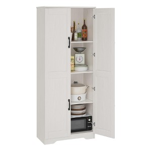 Tall Kitchen Pantry Cabinet 60" | Freestanding Storage Cupboard with 2 Doors & Adjustable Shelves - 1 of 4