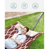 SONGMICS Hammock, Quilted Hammock with Curved Bamboo Spreaders, Pillow, 78.7 x 55.1 Inches - 3 of 4