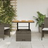 vidaXL Patio Table Gray 31.5 In.x31.5 In.x28 In. Poly Rattan and Acacia Wood - 3 of 4