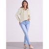 Allegra K Women's Ruch Button Down Long Sleeve Casual Collar Lapel Shirt - 4 of 4