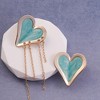 SOHI Women's Sky Blue The Heart-Fold Drop Earrings - 2 of 4