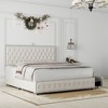 NicBex Upholstered Bed Frame with 4 Drawers,Star Galaxy Projector,Adjustable Button Tufted Headboard with USB,Music Speaker,Easy Assembly - 3 of 4