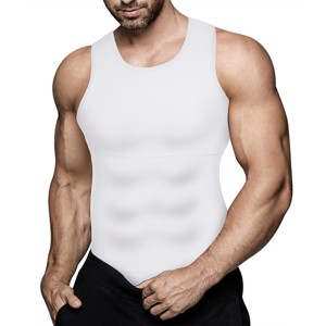 NEBILITY Compression Shirt Slimming Body Shaper Vest Workout Tank Tops Abs Abdomen Undershirts - 1 of 4