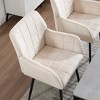 Akoasm Upholstered velvet Kitchen Dinning Chair With Armrests-Cream - 4 of 4