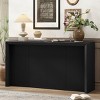 Console Table Entryway Narrow with Wavy Design, Black Acacia Wood Modern Accent Table for Hallway, Living Room or Study-Maison Boucle - 2 of 4