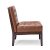 Accent Chair, Cognac + Dark Espresso, Upholstered Accent Chair STRAIGHT CHAIR CONTEMPORARY CHAIR Upholstered CHAIR WOODEN CHAIR - 3 of 4