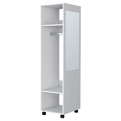 NicBex 63.00"H Armoire Wardrobe Closet Storage Cabinet with Mirror and Open Storage Shelves for Bedroom