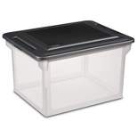 Sterilite 18689004 Versatile Clear Home Organizing Storage File Container Box with Black Secure Seal Lid for Letters and Legal Sized Folders (12 Pack)
