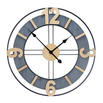 VIP Iron 23.5 in. Gray Transitional Wall Clock
