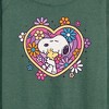 Women's - Peanuts - Hug Heart Flower Lightweight French Terry Wide Neck Long Sleeve Shirt - 2 of 4