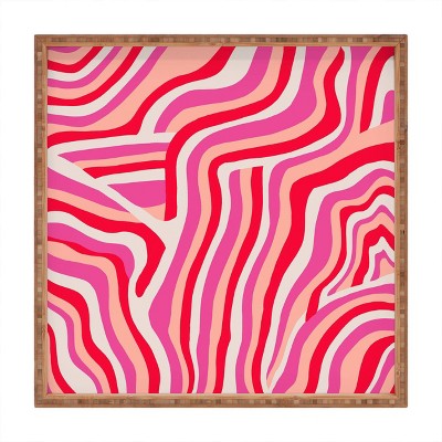 17" Wood Sunshine Canteen Large Zebra Stripes Tray - society6