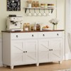 Snynuxx 55'' Sideboard Cabinet with Drawer & Adjustable Shelves-White - 3 of 4