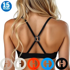 5 Star Super Deals Bra Strap Clips For Back - Conceal Bra Straps, Bra Strap Holder, Cleavage Control - Add Full Cup Size (15pc) - 1 of 4