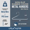 LifeMaster Heavy Duty Metal Slack Non-Slip Pants Hangers - Space Saving, Open-Ended Design - (White) - 2 of 4