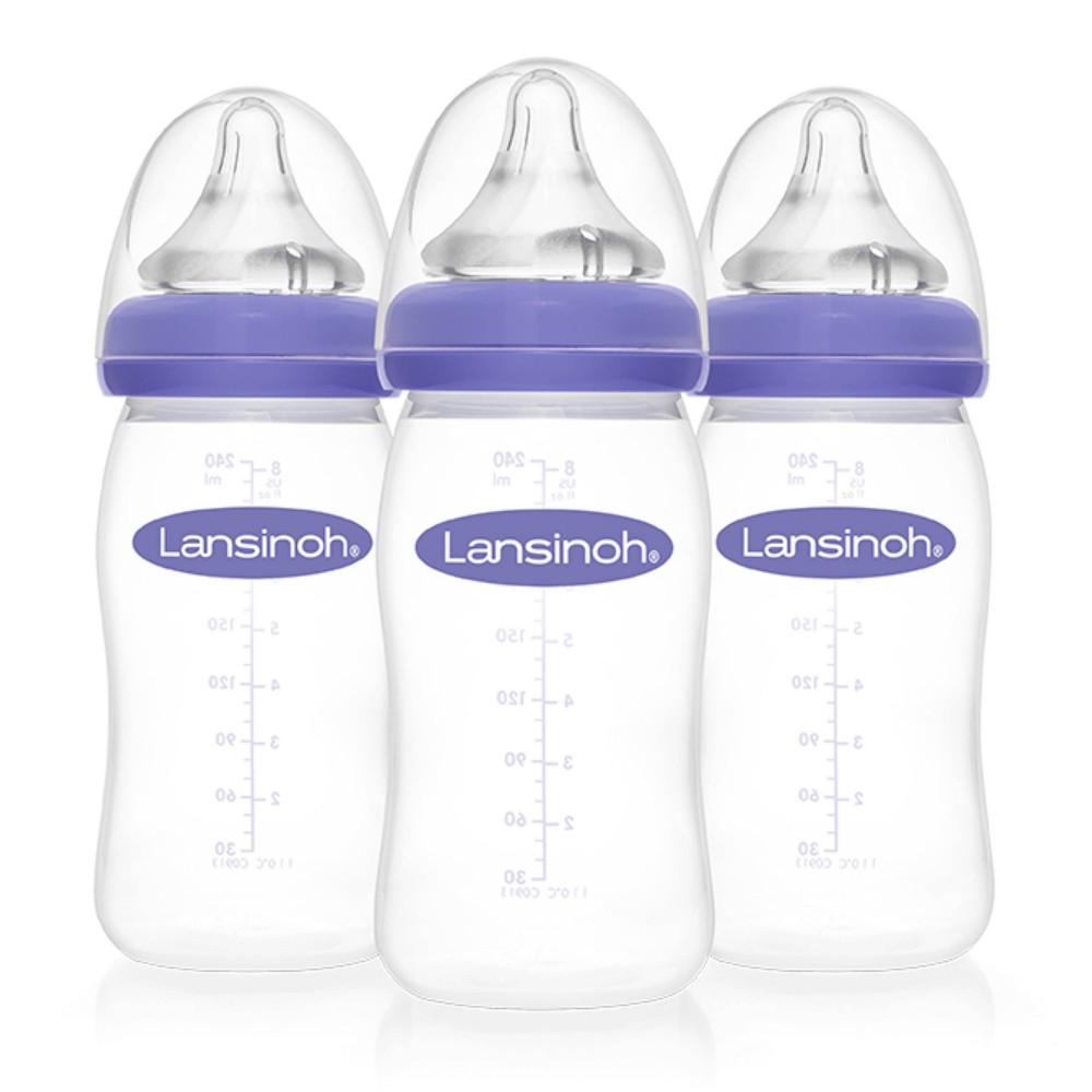 Photos - Baby Bottle / Sippy Cup Lansinoh Baby Bottles for Breastfeeding Babies with 3 Medium Flow Nipples 