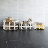 Set of 3 Kitchen Baskets White Metal with Wood Handles by Foreside Home & Garden - 2 of 4
