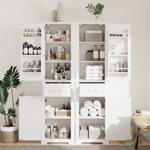 Whisen Tall Bathroom Cabinet with Adjustable Shelf - 1 of 4