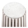 Cyprus Side Table, White & Whitewashed 22.8"H – Round Natural Marble Top With Bleached Acacia Wood Frame By Zuo Modern - 4 of 4