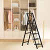 Topteng 5-Step Portable Folding Aluminum Ladder with Hand Rail, Wide Platform Steps, 330lbs Capacity - 4 of 4