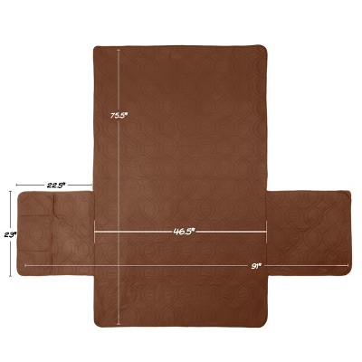 Brown Quilted Waterproof Pet Loveseat Cover with Pockets