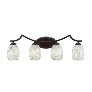 Toltec Lighting Zilo 4 - Light Vanity in  Dark Granite with 5" Natural Fusion Shade - 1 of 1