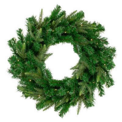 Northlight Pre-Lit Roosevelt Fir Artificial Christmas Wreath - 48-Inch, Warm White LED Lights