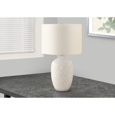 Monarch Specialties Lighting 25inchH Table Lamp Cream Ceramic Ivory / Cream Shade Transitional
