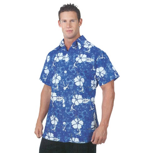 Underwraps Mens Hawaiian Shirt Costume - One Size Fits Most - Blue