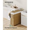 Laundry Hamper Bamboo Laundry Basket with Lid and Handles Wicker hamper - 2 of 4