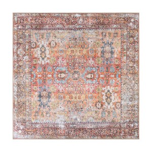 World Rug Gallery Transitional Distressed Machine Washable Non Slip Area Rug - 1 of 4