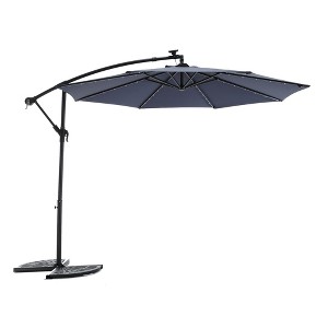 Sapphtopaz 10Ft Outdoor Umbrella Waterproof Sun Shades Cantilever Umbrellas with Crank and Cross Base for Garden, Pool, Backyard, Patio - 1 of 4