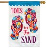 Toes In The Sand Summer Burlap House Flag Flip Flops 28" x 40" Briarwood Lane - 2 of 4