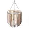 Parrot Uncle 17" 4-Light Off-White Farmhouse Chandelier Adjustable Wood Pendant Lamp - 4 of 4