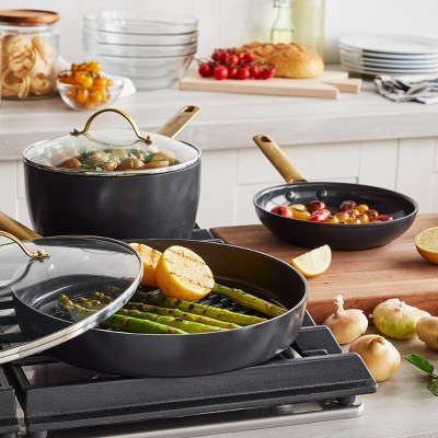 Black and Gold 10-Piece Nonstick Aluminum Cookware Set