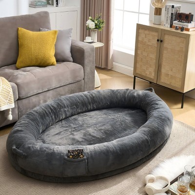 Human Dog Bed,Giant Extra Large Memory Foam Human Size Pet Bed for People,Fluffy Plush Dog Bed For Human-Maison Boucle
