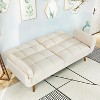 IULULU Sofa Bed, Modern Convertible Linen Futon Couch - 2 of 4