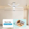 TALOYA 44 in. Ceiling Fan with Light and Remote, Reversible Quiet DC Motor and 5 Blades 3 CCT Light,White - 2 of 4