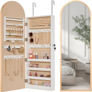 Best Choice Products Door/Wall Mounted Arch Mirror Jewelry Armoire, w/ Metal Frame, Lockable Door - 1 of 4
