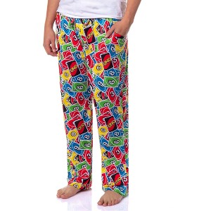 Uno Men's Uno Reverse Shuffle Tossed Print Sleep Pajama Lounge Pants Blue - 1 of 4