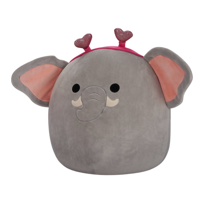 Squishmallows 16&#34; Mila Gray Elephant with Heart Headband Large Plush, 5 of 11