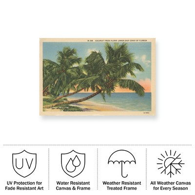 Vintage Florida Beach Landscape All-Weather Canvas Print